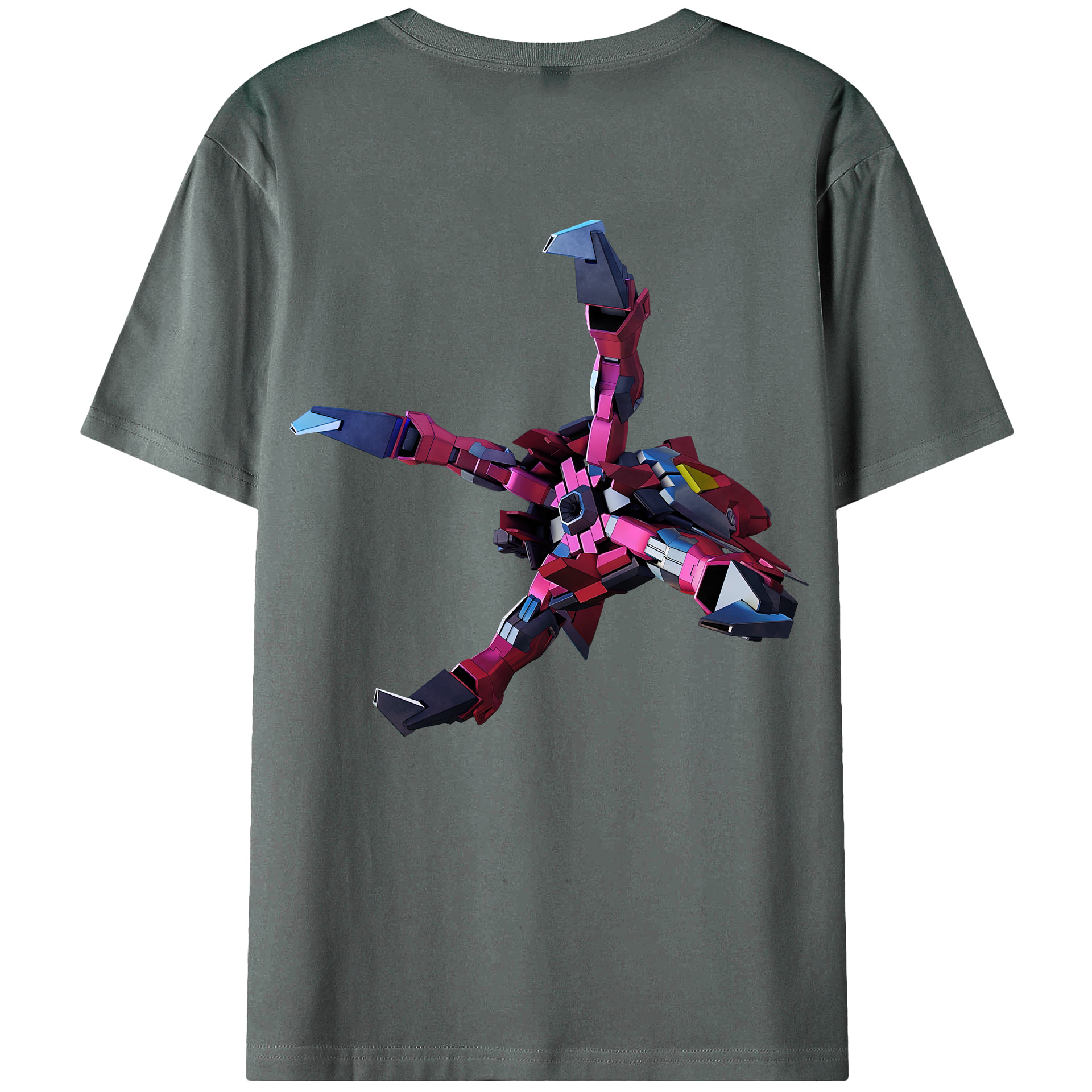 （画像用） 機動戦士ガンダム Mobile Suit Gundam 綿100％ メンズ半袖Tシャツ（バックプリント） 通気性